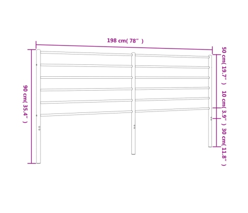 Cabecero de metal blanco 193 cm