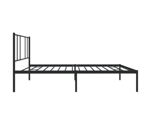 Estructura cama sin colchón con cabecero metal negro 80x200 cm