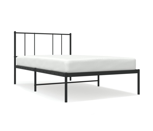 vidaXL Estructura de cama con cabecero metal negro 90x190 cm