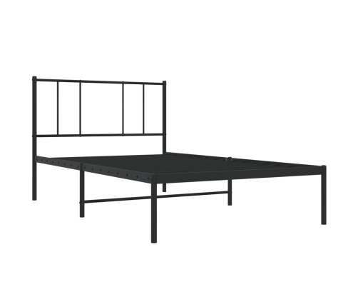 vidaXL Estructura de cama con cabecero metal negro 90x190 cm