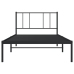 vidaXL Estructura de cama con cabecero metal negro 90x190 cm