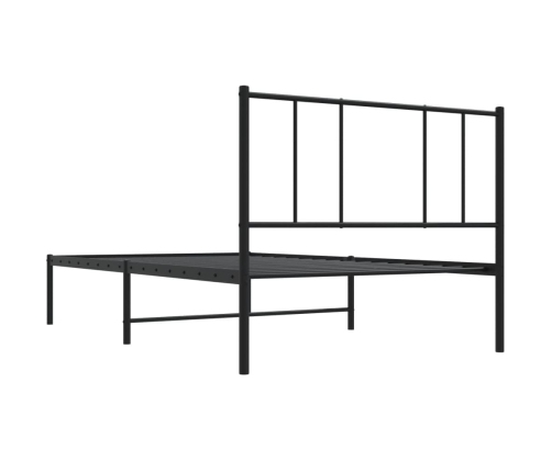 vidaXL Estructura de cama con cabecero metal negro 90x190 cm