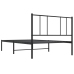 vidaXL Estructura de cama con cabecero metal negro 90x190 cm