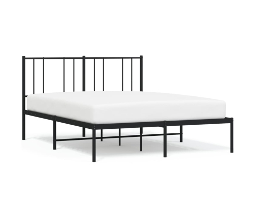 Estructura cama sin colchón con cabecero metal negro 120x190 cm