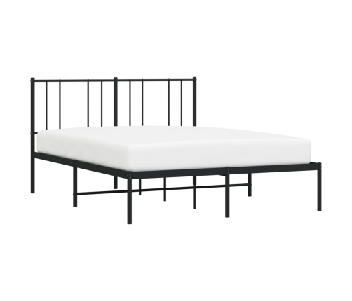 Estructura cama sin colchón con cabecero metal negro 120x190 cm