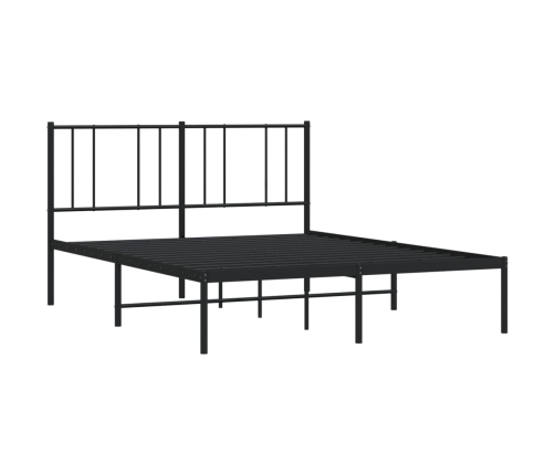 Estructura cama sin colchón con cabecero metal negro 120x190 cm