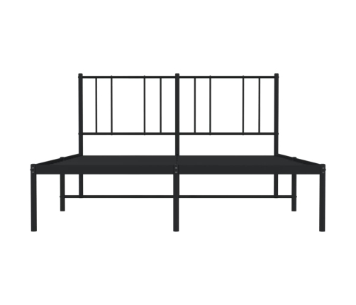 Estructura cama sin colchón con cabecero metal negro 120x190 cm