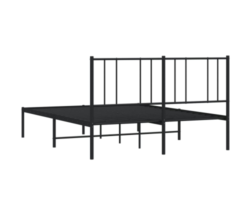 Estructura cama sin colchón con cabecero metal negro 120x190 cm