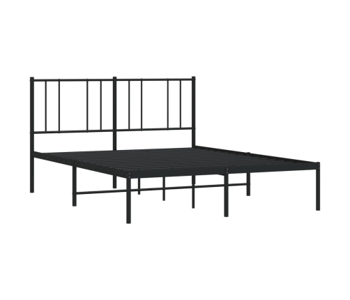 Estructura cama sin colchón con cabecero metal negro 120x200 cm