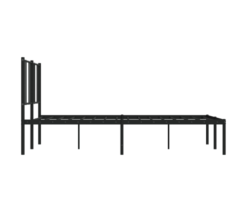 Estructura cama sin colchón con cabecero metal negro 120x200 cm