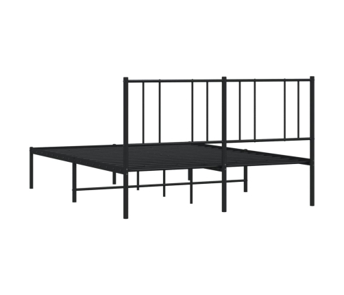 Estructura cama sin colchón con cabecero metal negro 120x200 cm