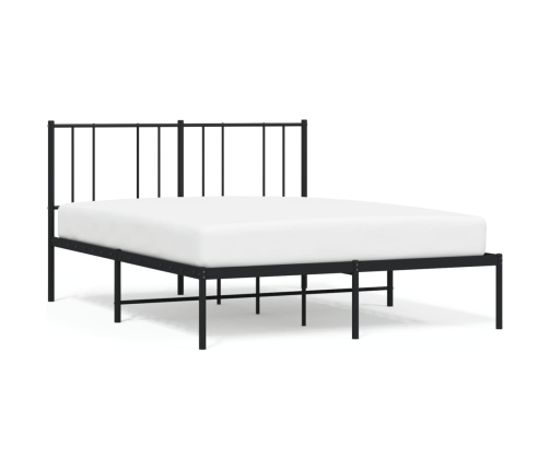 Estructura cama sin colchón con cabecero metal negro 135x190 cm