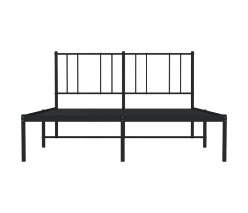 Estructura cama sin colchón con cabecero metal negro 135x190 cm