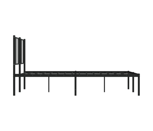 Estructura cama sin colchón con cabecero metal negro 135x190 cm