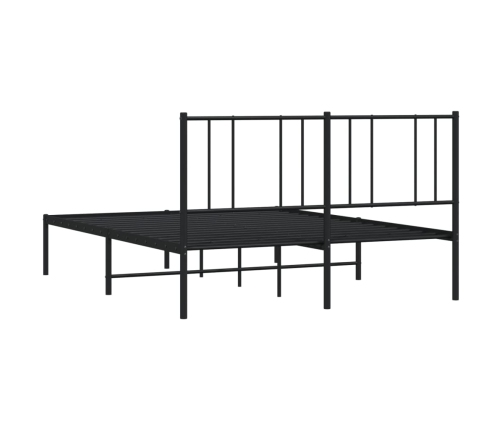 Estructura cama sin colchón con cabecero metal negro 150x200 cm