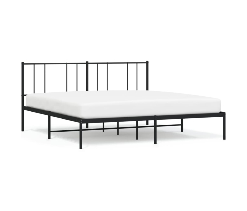 Estructura cama sin colchón con cabecero metal negro 183x213 cm