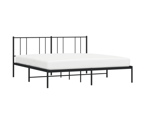 Estructura cama sin colchón con cabecero metal negro 183x213 cm