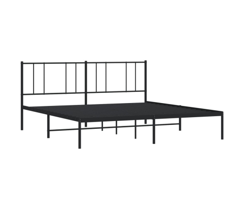 Estructura cama sin colchón con cabecero metal negro 183x213 cm