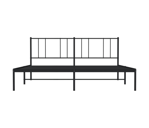 Estructura cama sin colchón con cabecero metal negro 183x213 cm