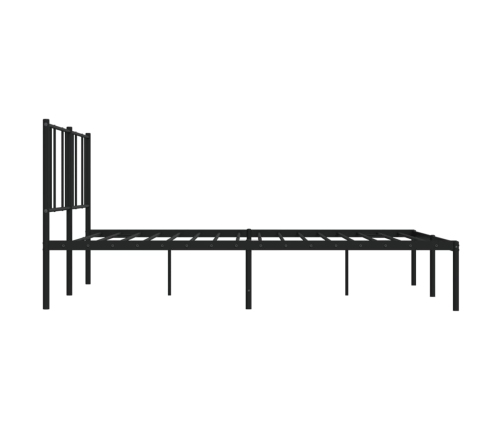 Estructura cama sin colchón con cabecero metal negro 183x213 cm