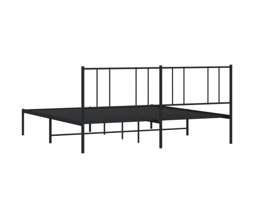 Estructura cama sin colchón con cabecero metal negro 183x213 cm