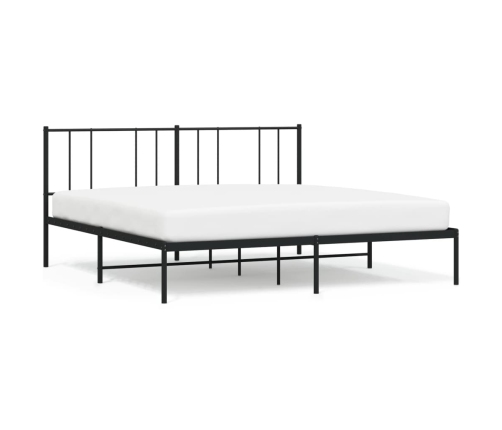 Estructura cama sin colchón con cabecero metal negro 193x203 cm