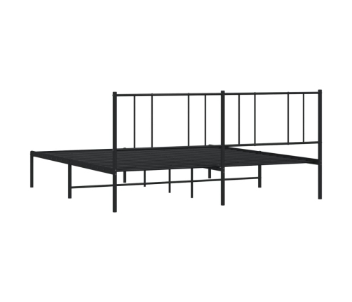 Estructura cama sin colchón con cabecero metal negro 193x203 cm