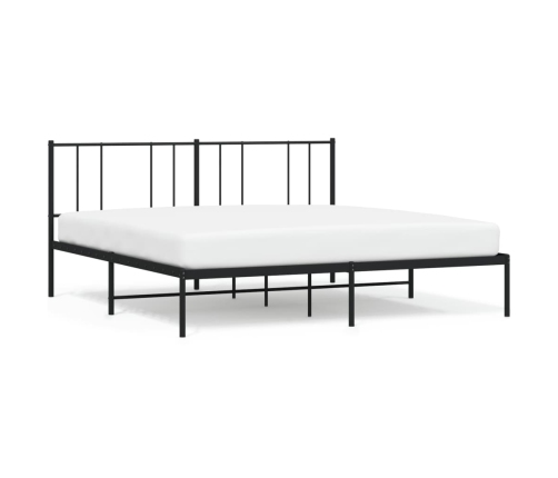 vidaXL Estructura de cama con cabecero metal negro 200x200 cm