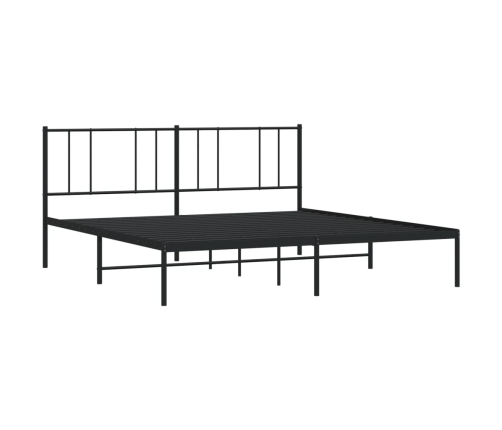 vidaXL Estructura de cama con cabecero metal negro 200x200 cm