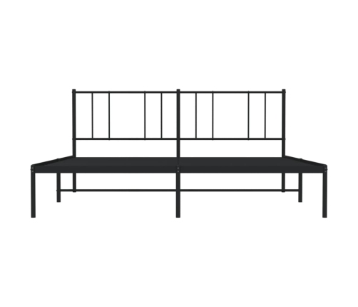 vidaXL Estructura de cama con cabecero metal negro 200x200 cm