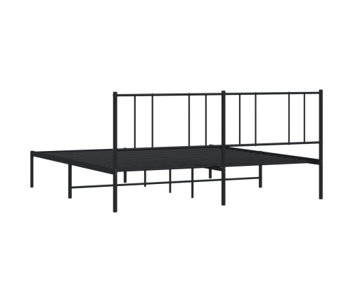 vidaXL Estructura de cama con cabecero metal negro 200x200 cm