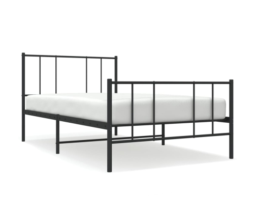 Estructura cama sin colchón con estribo metal negro 80x200 cm