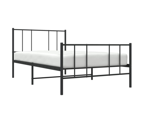 Estructura cama sin colchón con estribo metal negro 80x200 cm