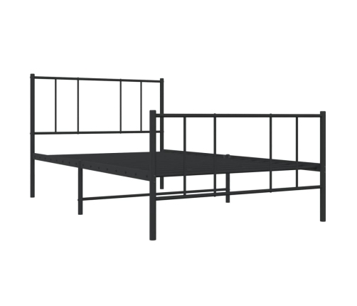 Estructura cama sin colchón con estribo metal negro 80x200 cm