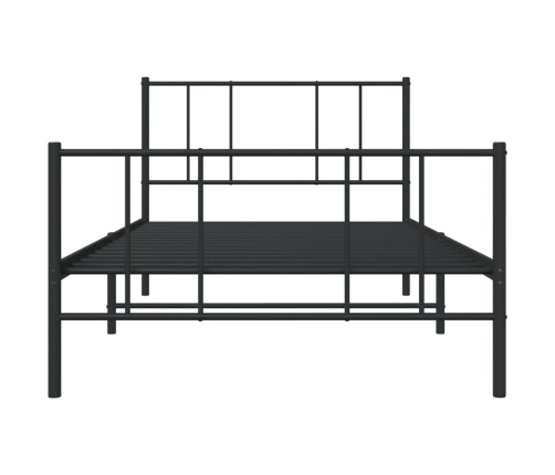 Estructura cama sin colchón con estribo metal negro 80x200 cm