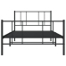 Estructura cama sin colchón con estribo metal negro 80x200 cm