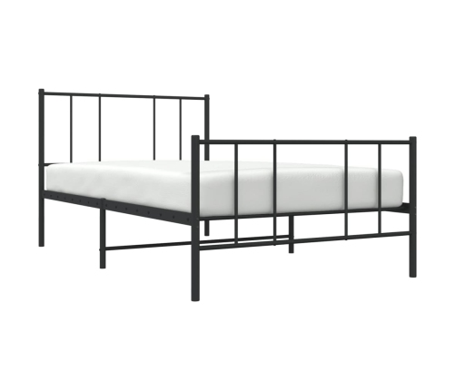 Estructura cama sin colchón con estribo metal negro 90x190 cm