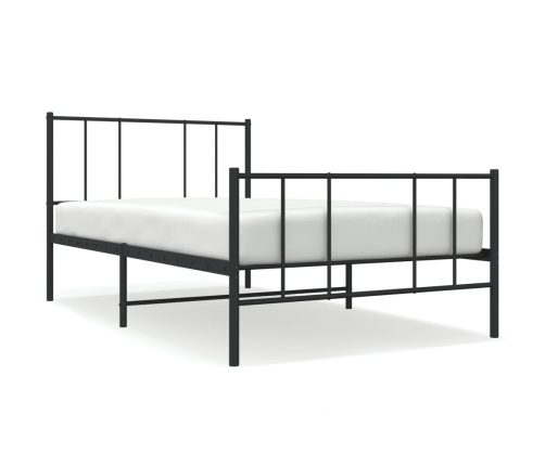 Estructura cama sin colchón con estribo metal negro 90x200 cm