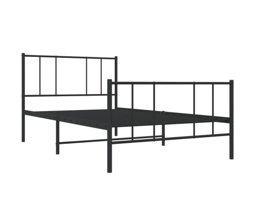 Estructura cama sin colchón con estribo metal negro 90x200 cm