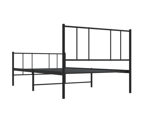 Estructura cama sin colchón con estribo metal negro 90x200 cm