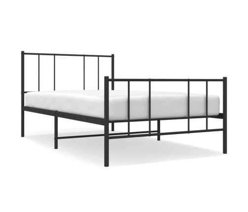 Estructura cama sin colchón con estribo metal negro 100x190 cm