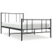 Estructura cama sin colchón con estribo metal negro 100x190 cm