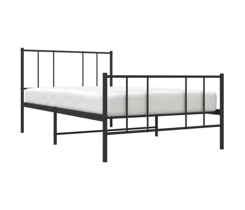 Estructura cama sin colchón con estribo metal negro 100x190 cm