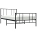 Estructura cama sin colchón con estribo metal negro 100x190 cm