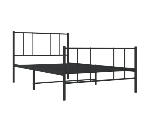 Estructura cama sin colchón con estribo metal negro 100x190 cm