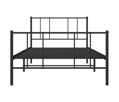 Estructura cama sin colchón con estribo metal negro 100x190 cm