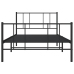 Estructura cama sin colchón con estribo metal negro 100x190 cm