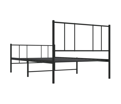 Estructura cama sin colchón con estribo metal negro 100x190 cm