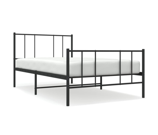 Estructura cama sin colchón con estribo metal negro 100x200 cm