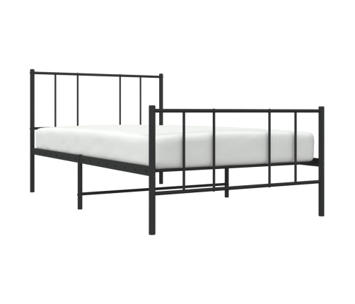 Estructura cama sin colchón con estribo metal negro 100x200 cm